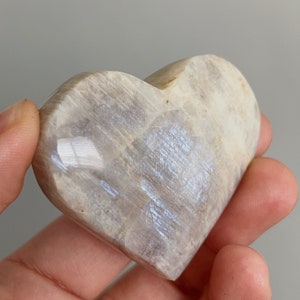 Moonstone Heart, Moonstone Sunstone Combo, Blue Moonstone Heart, Crystal Heart, Gift for Her