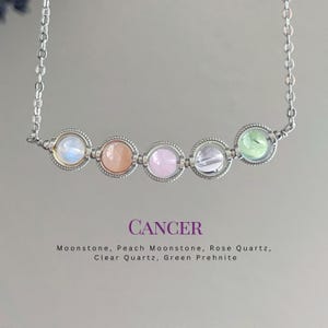 Cancer 6mm Crystal Necklace, Zodiac Crystal Necklace, Handmade Unique Necklace, Special Jewelry Gift | CONNECTION