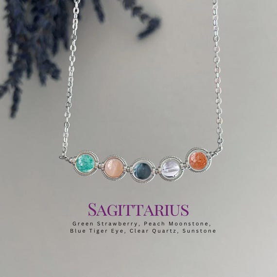 Sagittarius Birthstone Necklace: Meaningful Zodiac Gift for Her - Handmade Jewelry - Birthday Gift for Her, Handmade in USA