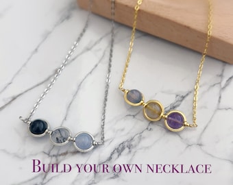 Customized 8mm Crystal Necklace, Build Your Own Necklace, Unique Crystal Necklace, Special Crystal Jewelry Gift for Mom| CONNECTION