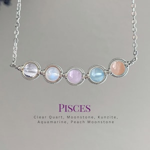 Pisces 6mm Crystal Necklace, Zodiac Crystal Necklace, Handmade Unique Necklace, Special Jewelry Gift | CONNECTION