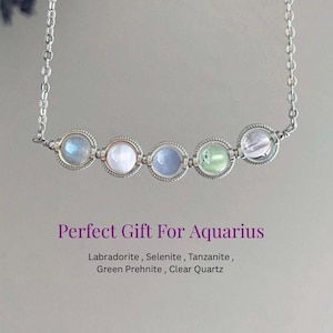 Wassermann Sternzeichen Halskette Geschenk für Frauen, handgemachte Sternzeichen Halskette Geschenk, Schiff aus den USA, einzigartiges Geburtstagsgeschenk für sie, Birthstone Schmuck