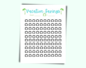 Vacation Savings Tracker, Savings Goal, Budget Printable, Savings Challenge, Instant Download, PDF File, Vacation Saving Goal