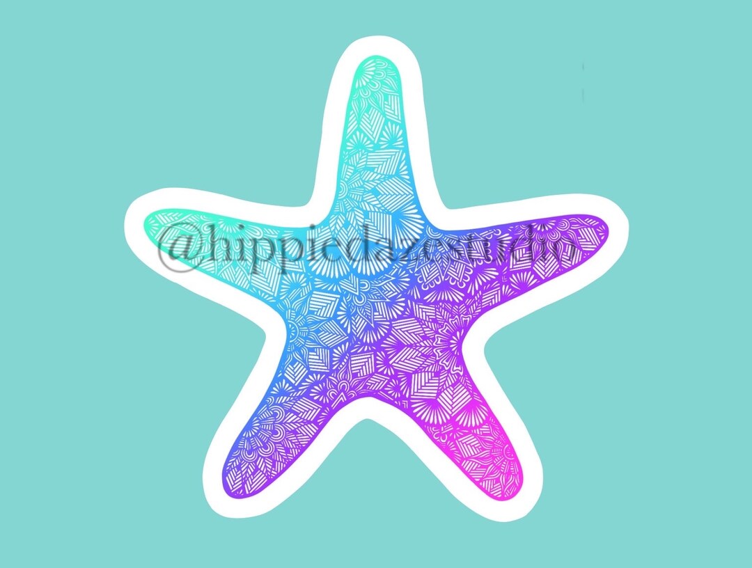 Starfish Sticker Sea Life Stickers Ocean Stickers Tropical Stickers