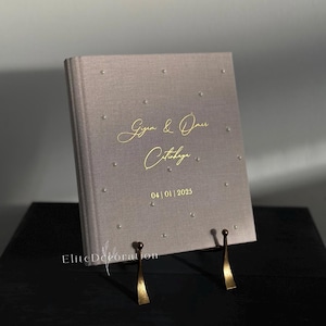 A5 A4 Leinen Stammbuch / Ringbuch Dokumentenmappe Personalisiert (Standesamt/Civil Wedding)