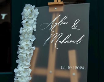 Personalized Welcome Sign / Reception Board for Engagement / Henna / Wedding / Söz / Kiz isteme / Nikkah 40 x 60 cm Frosted Matt