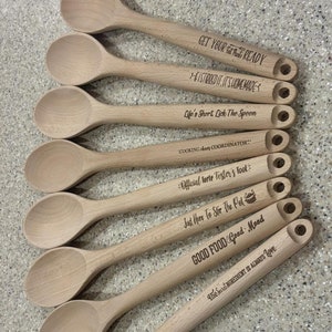 Engraved Wooden Spoon, MULTIPLE Sayings