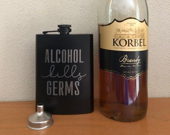 Matraz de acero inoxidable personalizado de 8 oz con embudo