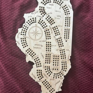Houten cribbageplank uit Illinois