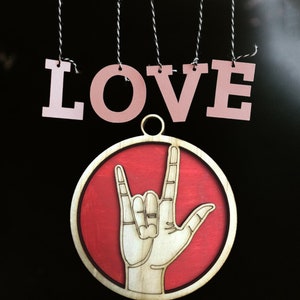 I Love You Sign Language Ornament or Car Charm