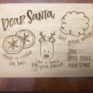 Personalized Bamboo Santa Tray