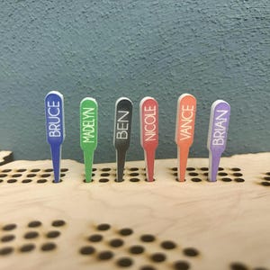 Set of 3 Customized Acrylic Cribbage Pegs (fit in 1/8th inch holes)