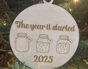 The Year It Started, Sourdough Wooden Ornament, Car Charm