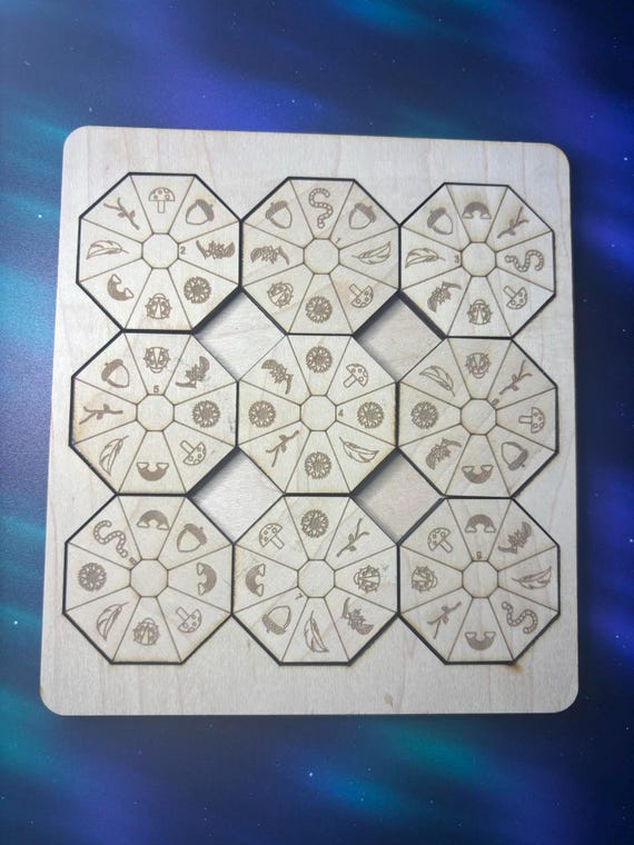 Nature Themed 9 Piece Wooden Octagon Puzzle, Other Themes