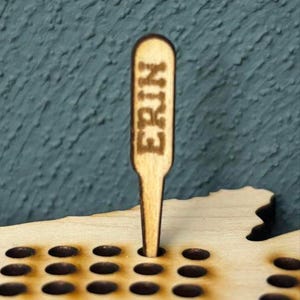 Set of 3 Customized WOODEN Cribbage Pegs (fit in 1/8th inch holes)