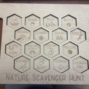 Wooden Scavenger Hunt Board with handles, Can be personalized
