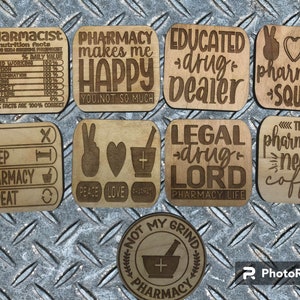 Wooden Pharmacy Magnets