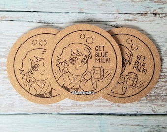 Get Blue Milk! coaster | 4" cork coaster