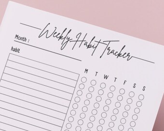 Minimalist Weekly Habit Tracker: Goal Setting Printable (A4/A5/US Letter PDF)