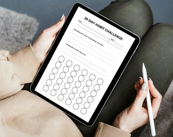 30 Day Habit Tracker: Printable Goal Setting Template (A4/A5/US Letter PDF)