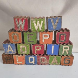 Vintage Wooden Interlocking Blocks
