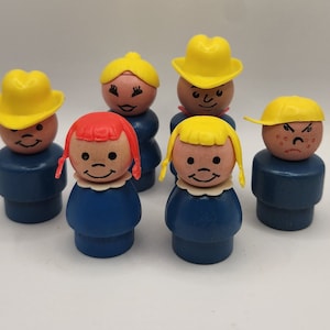Wooden Blue Body Fisher Price Little People Figures