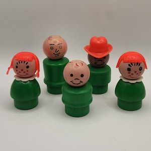 Hölzerne Grüne Körper-Fisher-Price-kleine Leute-Figuren