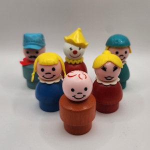 Wooden and Plastic Fisher Price Little People Figures