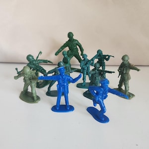Vintage Hard Plastic Army Toy Soldiers and Police Officers