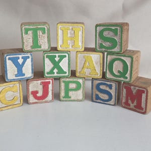 Vintage Wooden Alphabet Blocks
