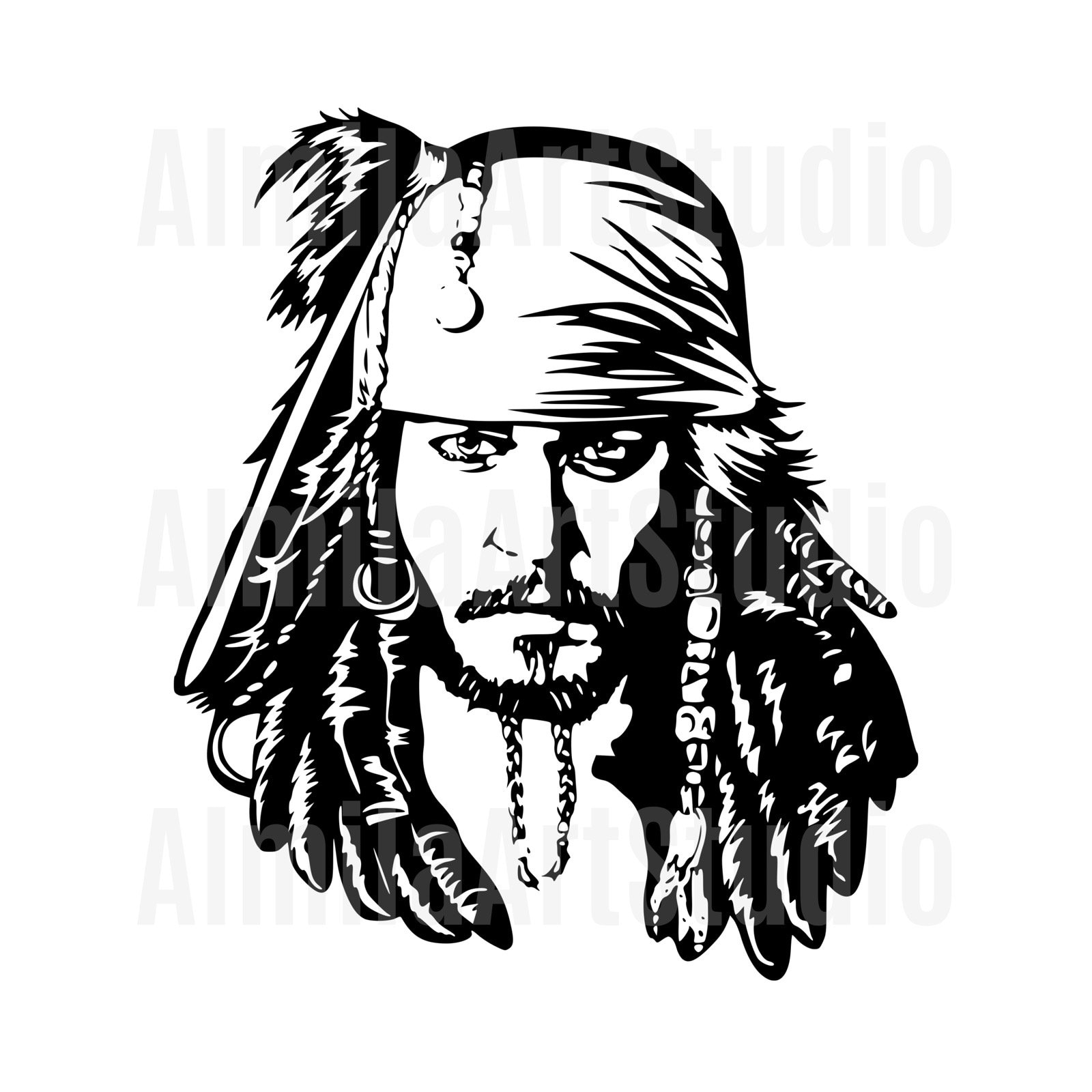 Jack Sparrow SVG Bundle Captain Jack Sparrow Pirates of the Caribbean