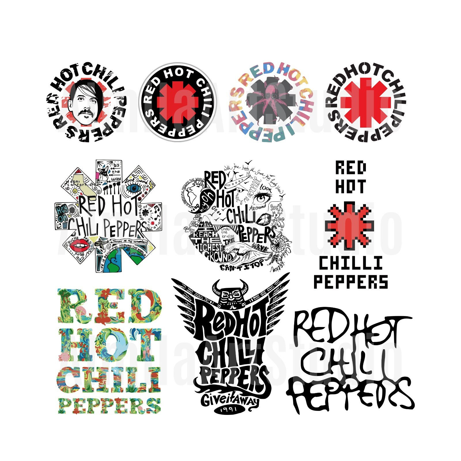 Red Hot Chili Peppers Svg Bundle Clipart, Rhcp Svg File For Cricut.