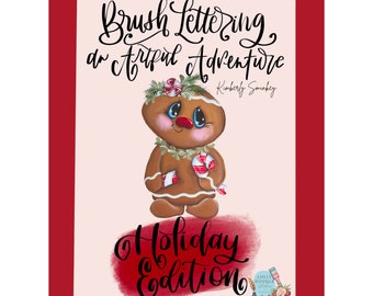 Book. Beginner's Brush Lettering Workbook, Hand Lettering Guides, Brush Lettering Worksheet Bundle, Christmas Holiday Calligraphy Template