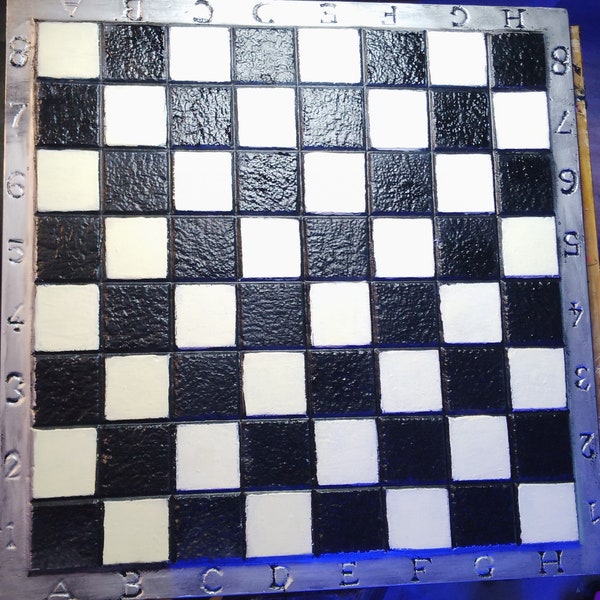 Unique Chess Board, made to order, Cast in Stone, in a rustic finish and a number colour options available at no extra cost