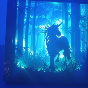 Unicorn Night Light, Unicorn Light Box, Unicorn illiminated wall art