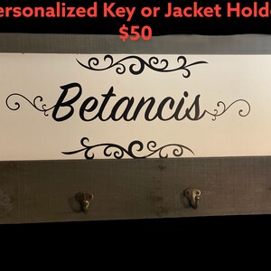 Personalized Wooden Key or Jacket Holder