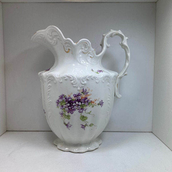 Antique 1900s 'Marquette' Ironstone Pitcher