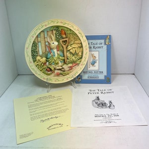 1991 Davenport Pottery Peter Rabbit 3D Plate Book Set Beatrix Potter Collectible