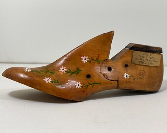 Antique 1930s Carl C. Coco Wooden Cobbler Shoe Form