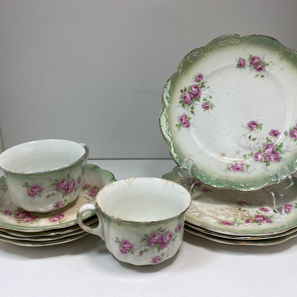 Pink Green Tea Set Etsy