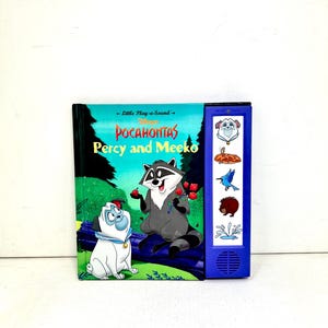 1995 Pocahontas Percy & Meeko – Disney Play-A-Sound Book, Vintage 90s, Needs Batteries