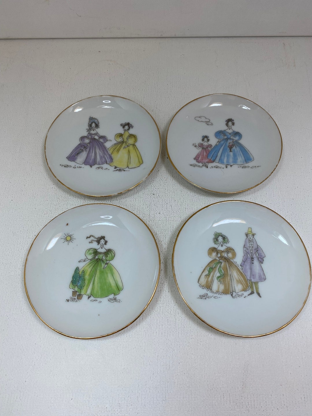 1950s Lefton's Decorative Mini Plates Set Vintage Etsy