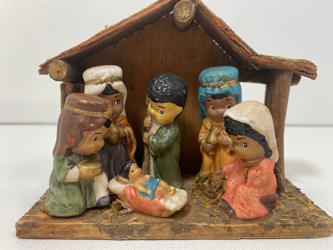Giftco African American Nativity Scene, Vintage Christmas Set Etsy