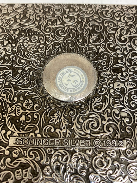 1992 Godinger SilverPlated Ornate Jewelry Box Gray… Gem