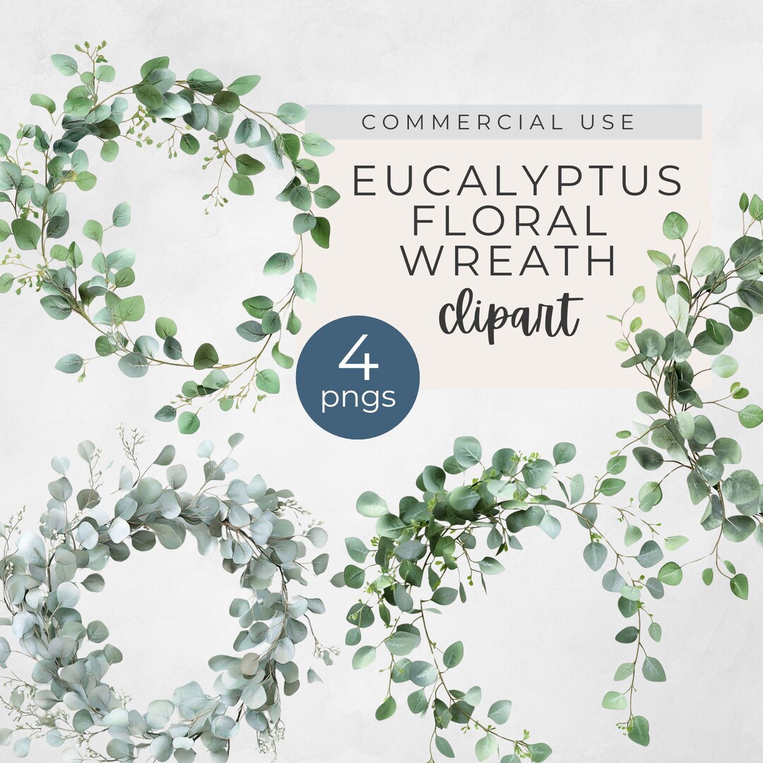 Eucalyptus Wreath Png, Watercolor Foliage Clipart , Green Leaf Png ...