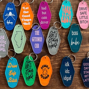 Retro Motel Keychains/ Hotel Keychains
