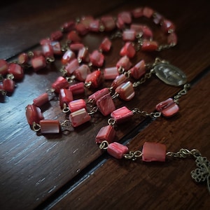 Handmade Pink Shell Rosary