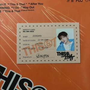 Seungmin Oddinary Photocard - Etsy
