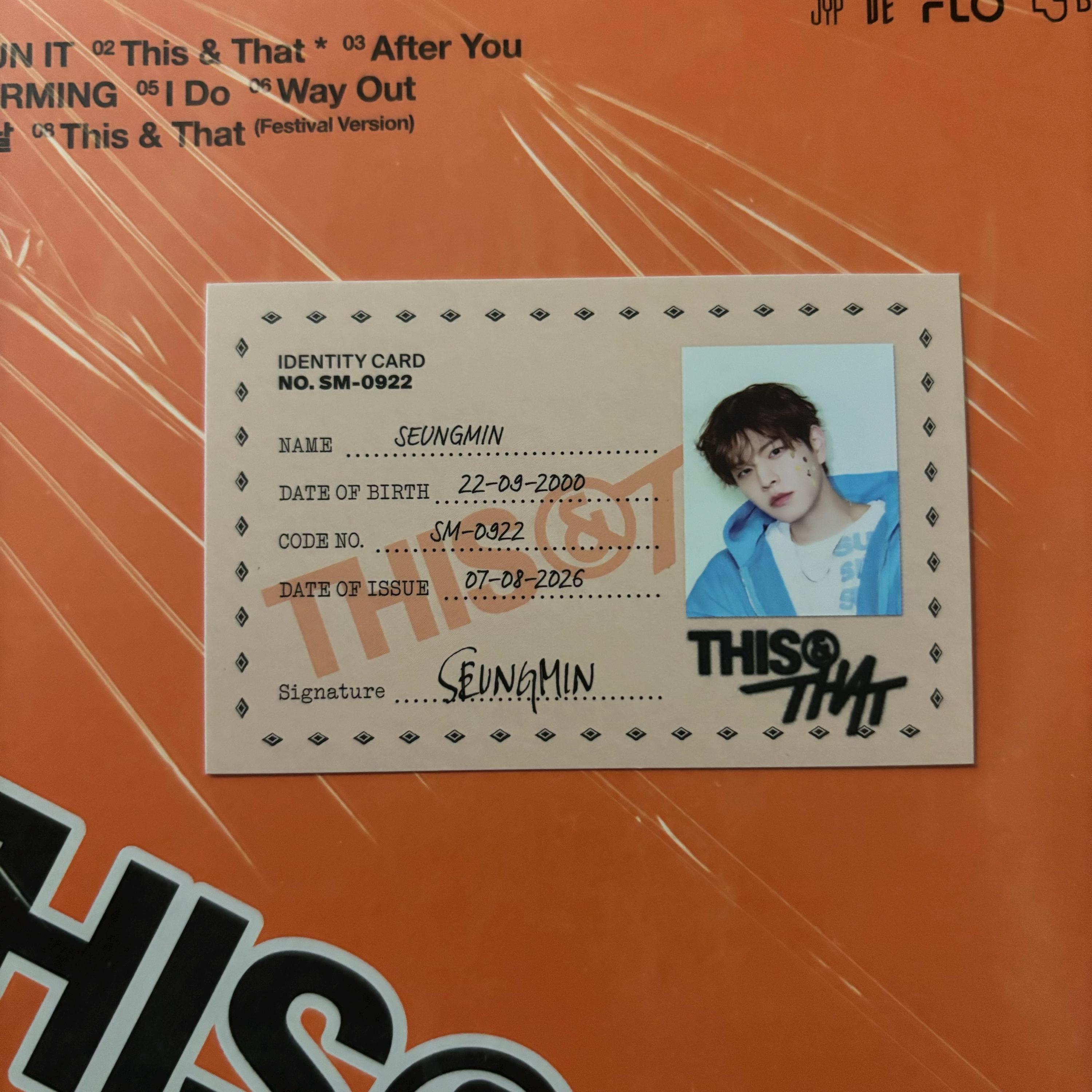 Seungmin Oddinary Photocard - Etsy
