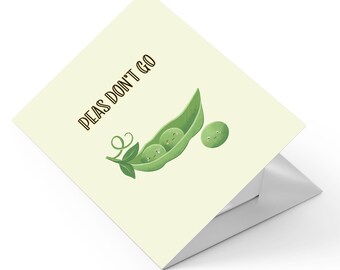 Mini Missing You/GOING AWAY/GOODBYE Illustrated Greeting Card + Giftable Magnet | Magnet-fy The Lord™ Outreach Tool–Message: Peas Don’t Go